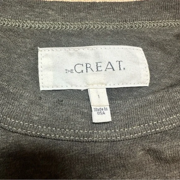 THE GREAT. Gray Ruffle Top Size 1 - Picture 11 of 15